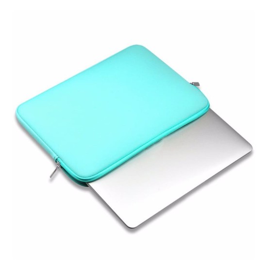 Housse en néoprène turquoise pour ordinateurs portables de 15" et 15,6"