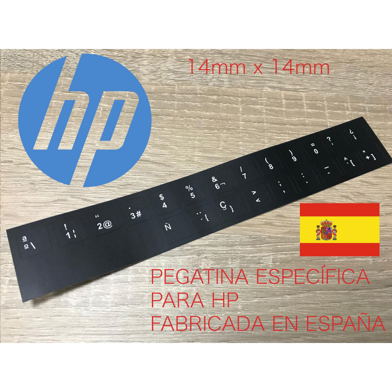 Kit autocollant clavier HP Elitebook, Probook, Envy, Pavillion Espagnol 14mm x 14mm
