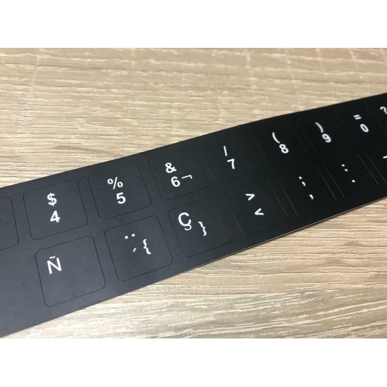 Kit autocollant clavier HP Elitebook, Probook, Envy, Pavillion Espagnol 14mm x 14mm