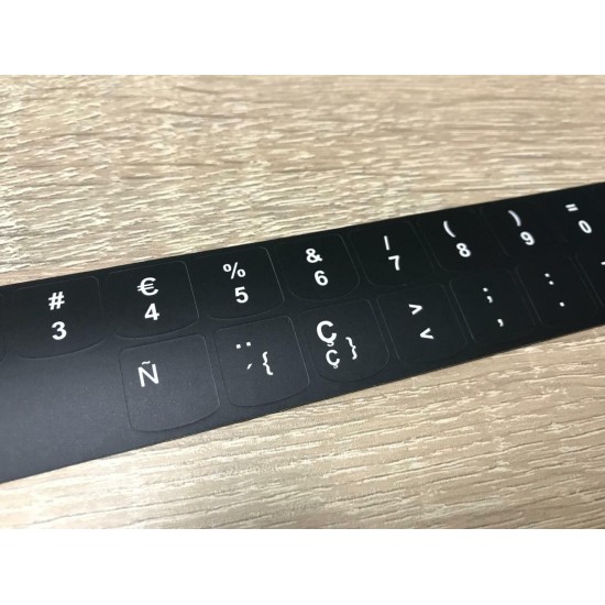 Kit autocollant clavier LENOVO THINKPAD IDEAPAD Espagnol FORME ARRONDIE 14 mm x 14 mm