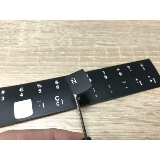 Kit autocollant clavier LENOVO THINKPAD IDEAPAD Espagnol FORME ARRONDIE 14 mm x 14 mm