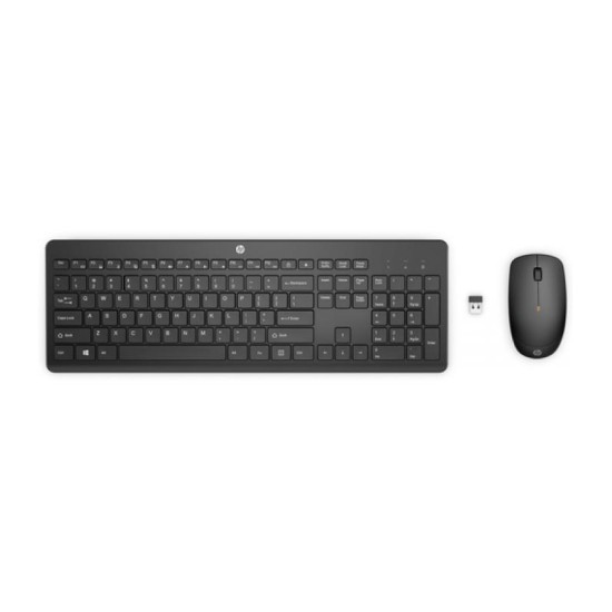 Kit clavier et souris HP 235 Wireless KB+DNGL+Mouse Espagnol, USB, Noir, Neuf