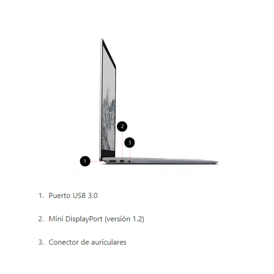 Microsoft Surface Laptop 1 i7 8GB 256GB Tactile 13,5" Argent
