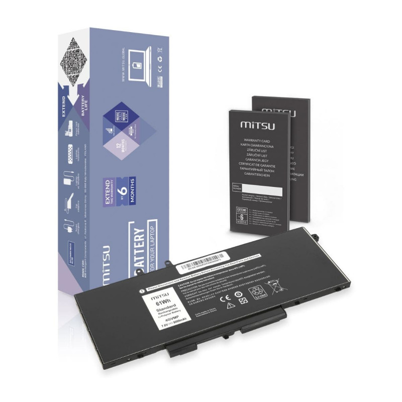 Mitsu Batterie pour Dell Latitude 12 (5285), 12 (5289), 5290 (4800 mAh) 7.6V
