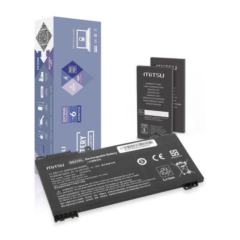 Mitsu Batterie pour HP ProBook 430 (G6, G7), 440 (G6, G7), 445 G6, 450 (G6, G7), 455 G6, ZBook 14 (G2, G3), 15 (G2, G3) (3500 mA