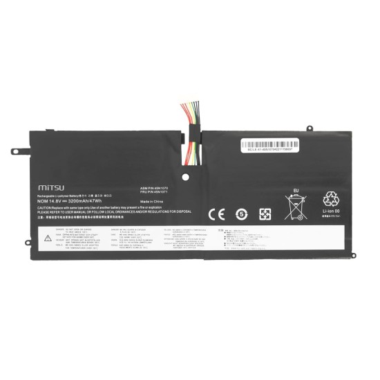 Mitsu Batterie pour Lenovo Thinkpad X1 Carbon 14,8 V (14,4 V) 3200 mAh (47 Wh)