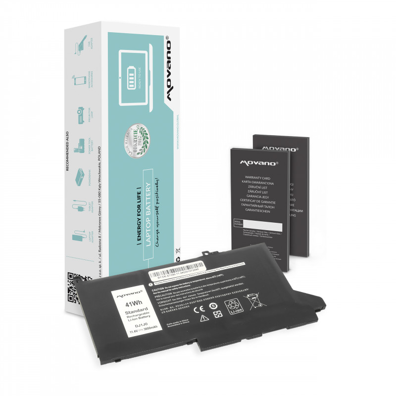 Movano Batterie pour Dell Latitude E7390, E7490 - 11.4v / 11.4V 3600 mAh