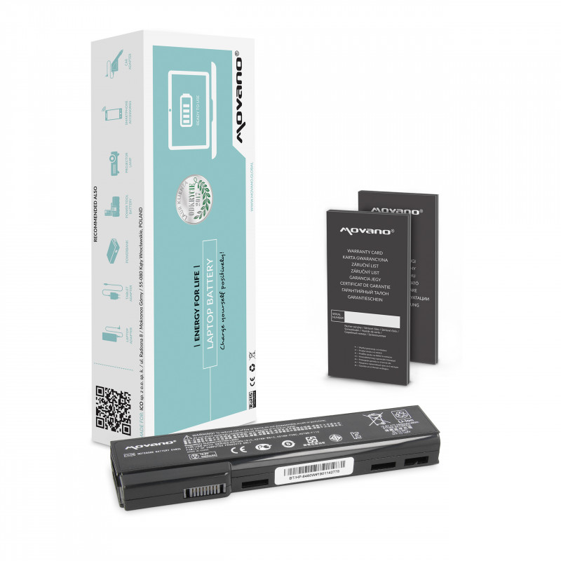 Movano Batterie pour HP EliteBook 8460p, 8460w / 10.8V (11.1V) 4400 mAh.
