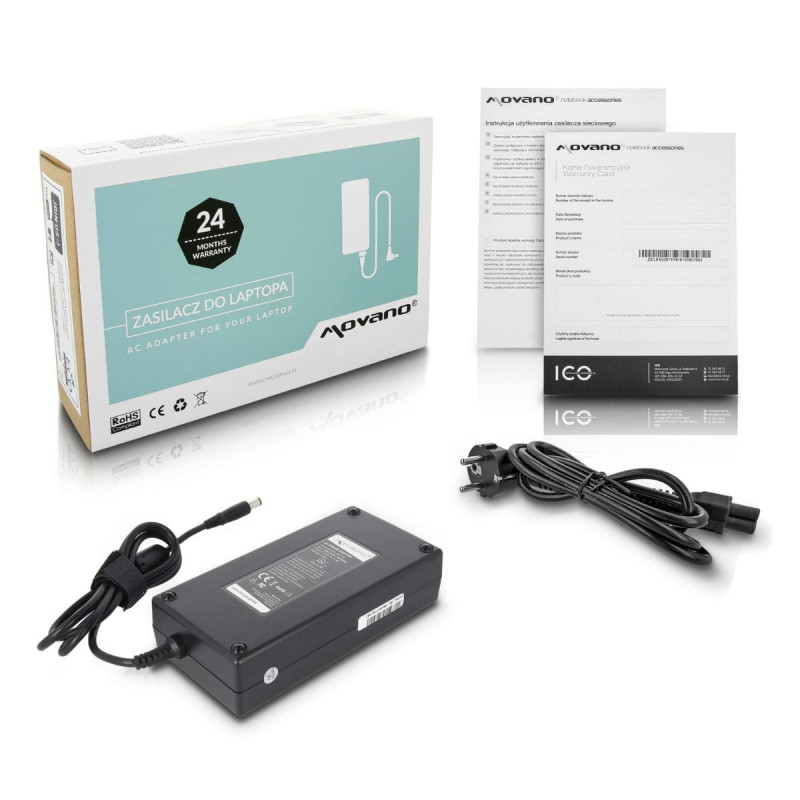 Movano Chargeur portable Dell 19.5V 11.8A 230W, Neuf