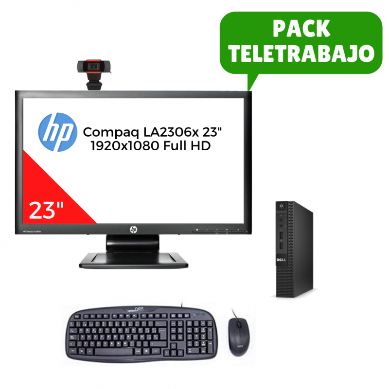 Pack télétravail Dell 3020 Micro i5, 8 Go de RAM, moniteur 23"