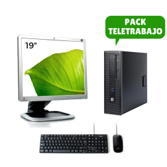 Pack télétravail : Moniteur 19", i3 4160, Clavier et Souris