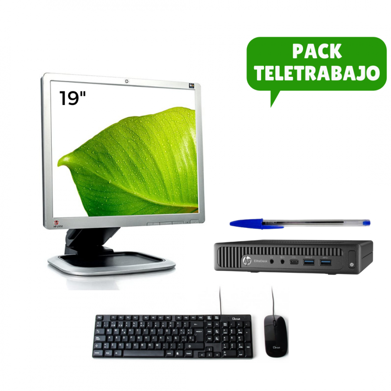 Pack Télétravail : Moniteur 19" + Mini PC i5 + Clavier et Souris
