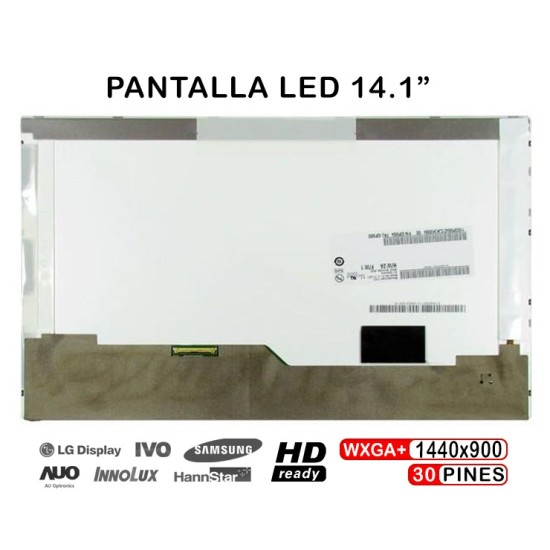 PANTALLA LED DE 14.1" POUR PORTABLE B141PW04 LTN141BT09 LP141WP3-TLA1