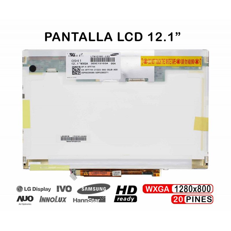 PANTALLA LCD DE 12.1" POUR ORDINATEUR PORTABLE LTN121W1-L02
