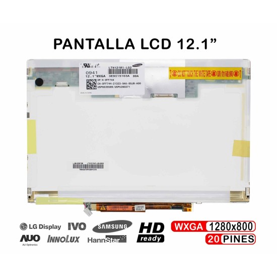 PANTALLA LCD DE 12.1" POUR ORDINATEUR PORTABLE LTN121W1-L02
