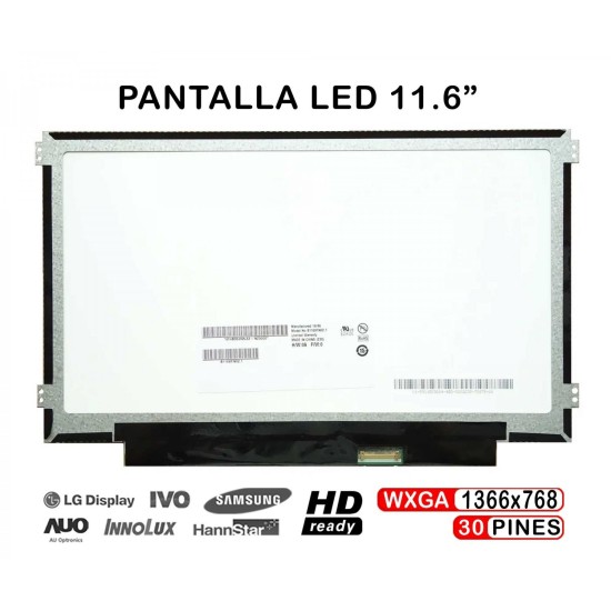 PANTALLA LED DE 11.6" POUR PORTABLE B116XTN02.1 N116BGE-EA2 B116XTN01.0