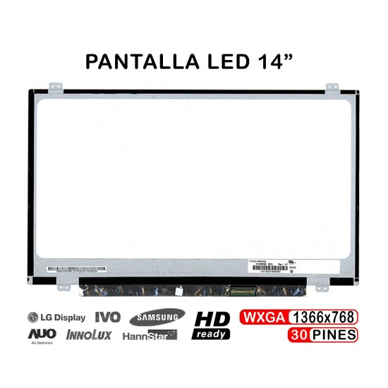 PANTALLA LED DE 14" POUR PORTABLE N140BGE-E33 EDP HD LED SLIM DE 30 BROCHES