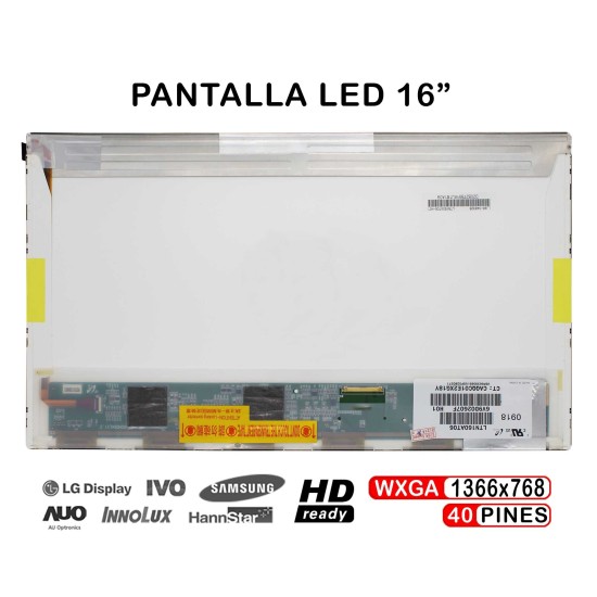 PANTALLA LED DE 16" POUR PORTABLE LTN160AT06 HANNSTAR HSD160PHW1 HSD160PHW1-B00