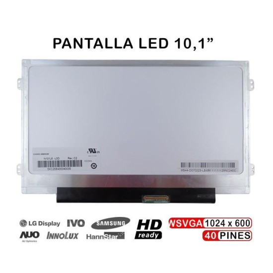 PÉRIPHÉRIQUE D'AFFICHAGE NETBOOK 10,1 POUCES B101AW06 WSVGA N101L6 L0A REV.C2 ULTRAFIN