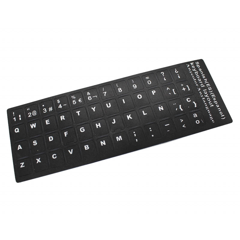 PEGATINE POUR CONVERTIR LE CLAVIER EN ESPAGNOL / CASTILLAN NOIR