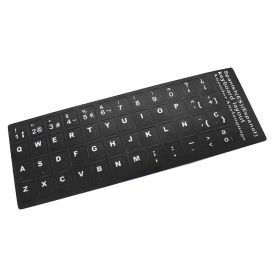PEGATINE POUR CONVERTIR LE CLAVIER EN ESPAGNOL / CASTILLAN NOIR