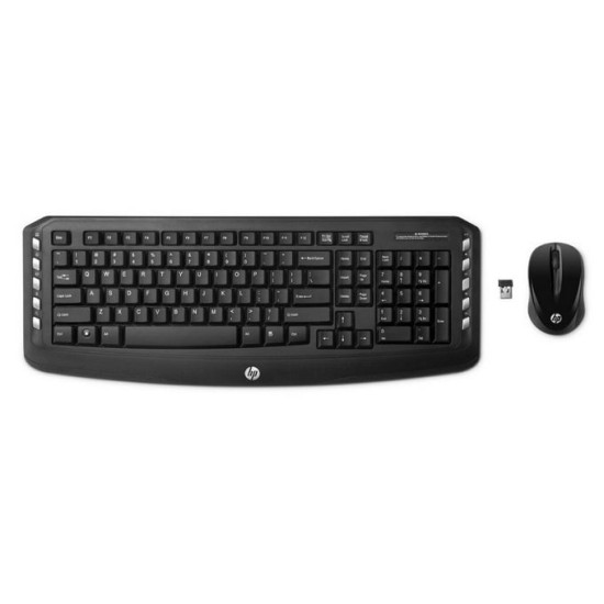 Teclavier + Souris HP Wireless Classic Desktop Combo Espagnol Sans fil USB, Noir, Km0 Boîte d’origine
