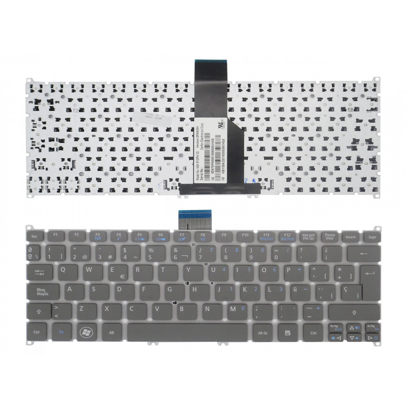 TECLADO POUR ACER ASPIRE S3, S5, V5-121, ONE 756 TRAVELMATE B1 GRIS
