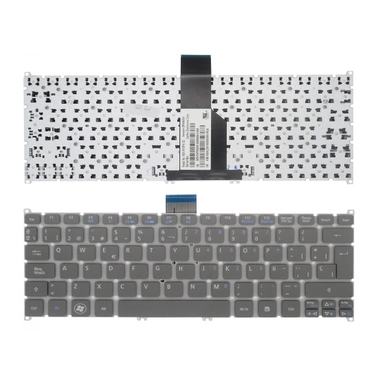 TECLADO POUR ACER ASPIRE S3, S5, V5-121, ONE 756 TRAVELMATE B1 GRIS