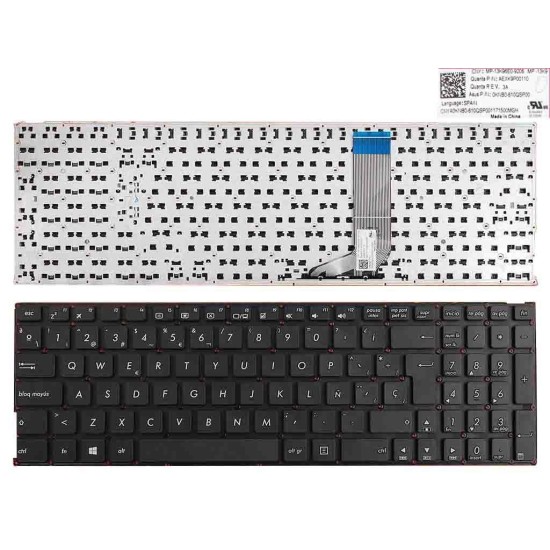 CLAVIER POUR PORTABLE ASUS A556U A556UA A556UB A556UF A556UJ A556UR A556UV A556 X556 NOIR (SANS CADRE, SANS FILM, WIN8)