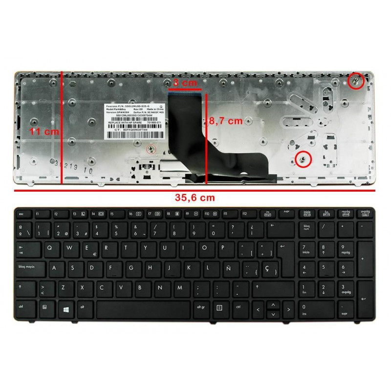 TECLIER POUR PORTABLE HP ELITEBOOK 8560P PROBOOK 6560B 6565B 6570B 6575B SÉRIE