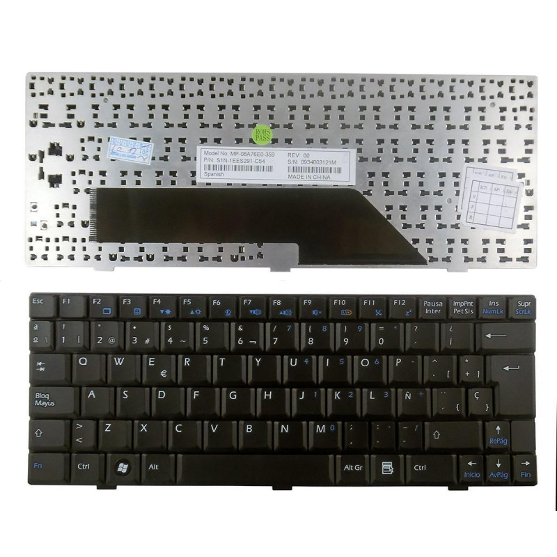 TECLADO POUR PORTABLE MSI U100 U110 U115 U120 U130 U135 U120H