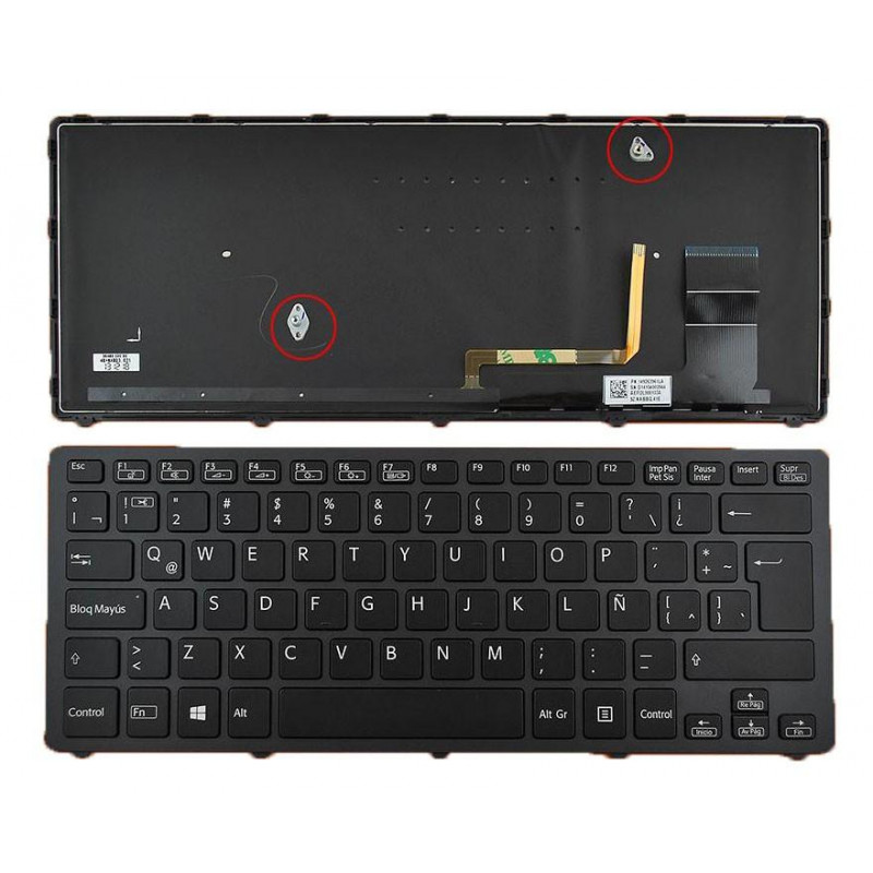 TECLIER POUR ORDINATEUR PORTABLE SONY VAIO SVF14 NOIR AVEC CADRE