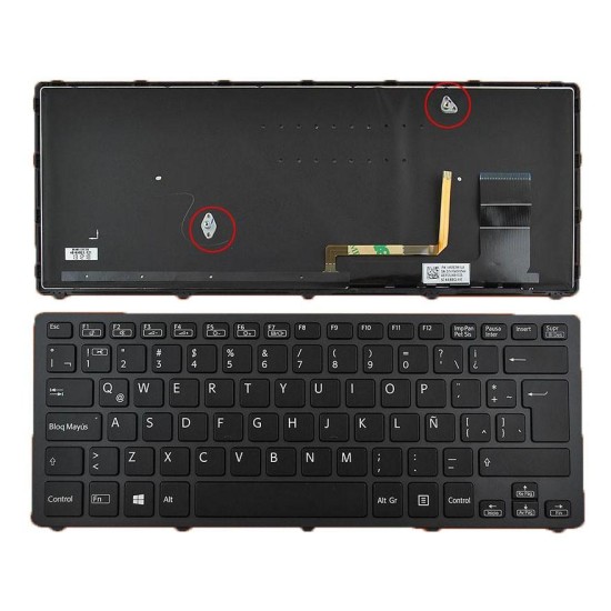 TECLIER POUR ORDINATEUR PORTABLE SONY VAIO SVF14 NOIR AVEC CADRE