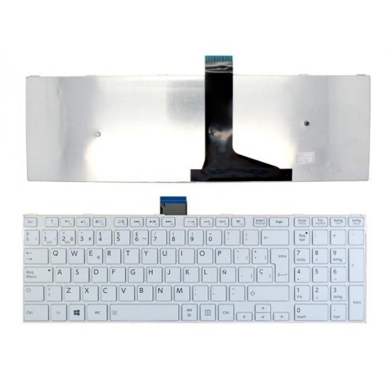 TECLIER POUR PORTABLE TOSHIBA C55-A BLANC AVEC CADRE