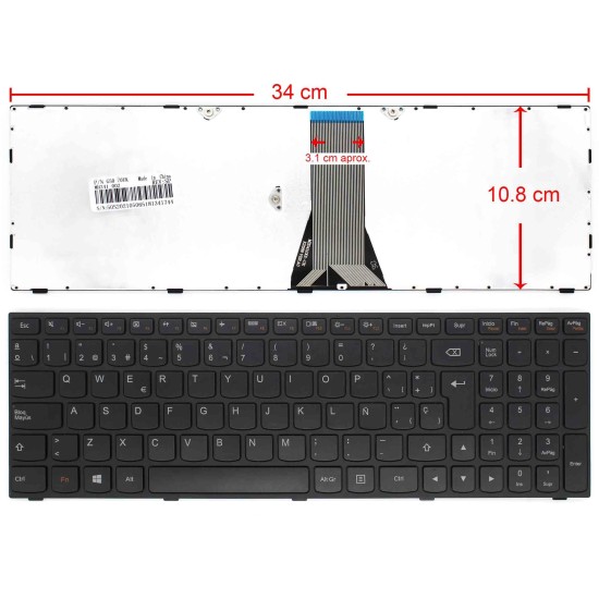 TECLADO PORTABLE LENOVO IDEAPAD G50-70 Z50-70 G50-30 Z50 B50-70 G500S G50-80