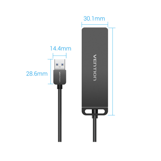 Vention-Hub multi USB 3.0 avec 4 ports compatible avec Lenovo, Xiaomi et MacBook Pro, Neuf