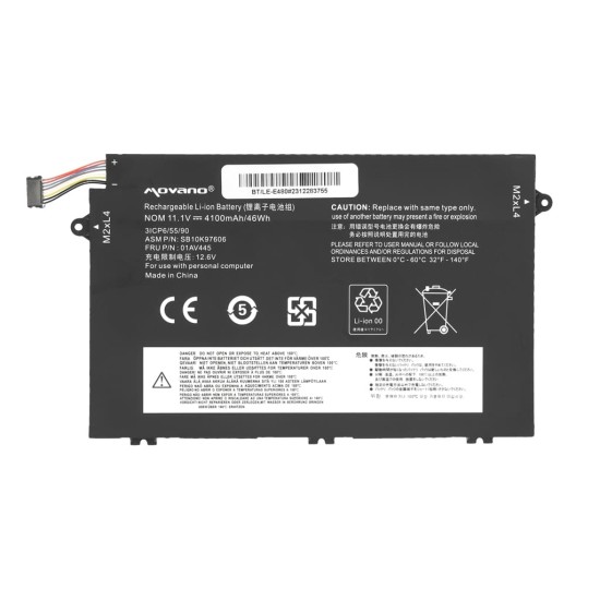 Batería Movano Lenovo ThinkPad E480 E580 | 11.1V 4100mAh