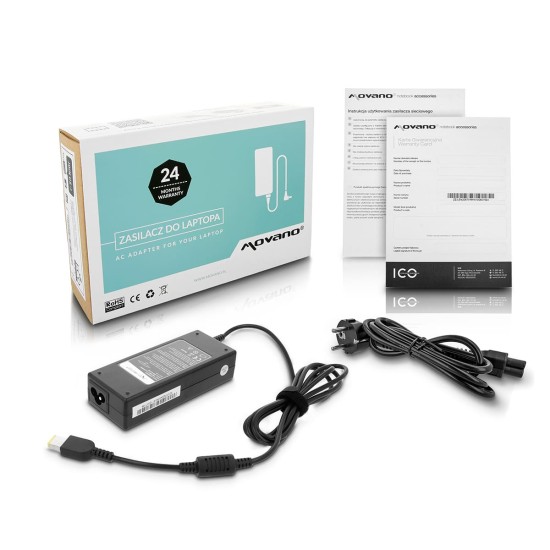 Câble de chargement Movano pour Lenovo Yoga | 20V 4.5A 90W Square Pin