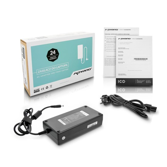 Chargeur compatible Dell 240W · Movano 19.5V 12.3A · 7.4×5.0mm