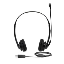 Auriculaires de bureau HP T1A67AA USB Headset, Noir, Km0 Caja Original
