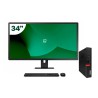 Pack Lenovo M920q Tiny i5 8500T 16GB SSD 256GB + écran LCD 34" + clavier et souris sans fil + WiFi