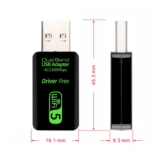 Adaptateur USB WiFi AC1300 Dual Band · 5 GHz Haute Vitesse