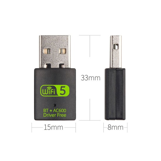 Adaptateur USB WiFi AC600 + Bluetooth · Double bande 2,4 GHz et 5 GHz