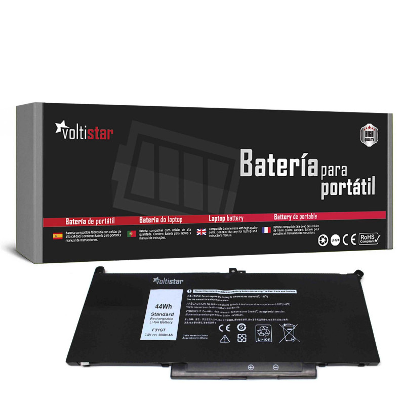 Batterie pour ordinateur portable DELL LATITUDE 7280 7290 7380 7390 7480 7490 F3YGT DM3WC MYJ96 2X39G DWX9J 7.6V