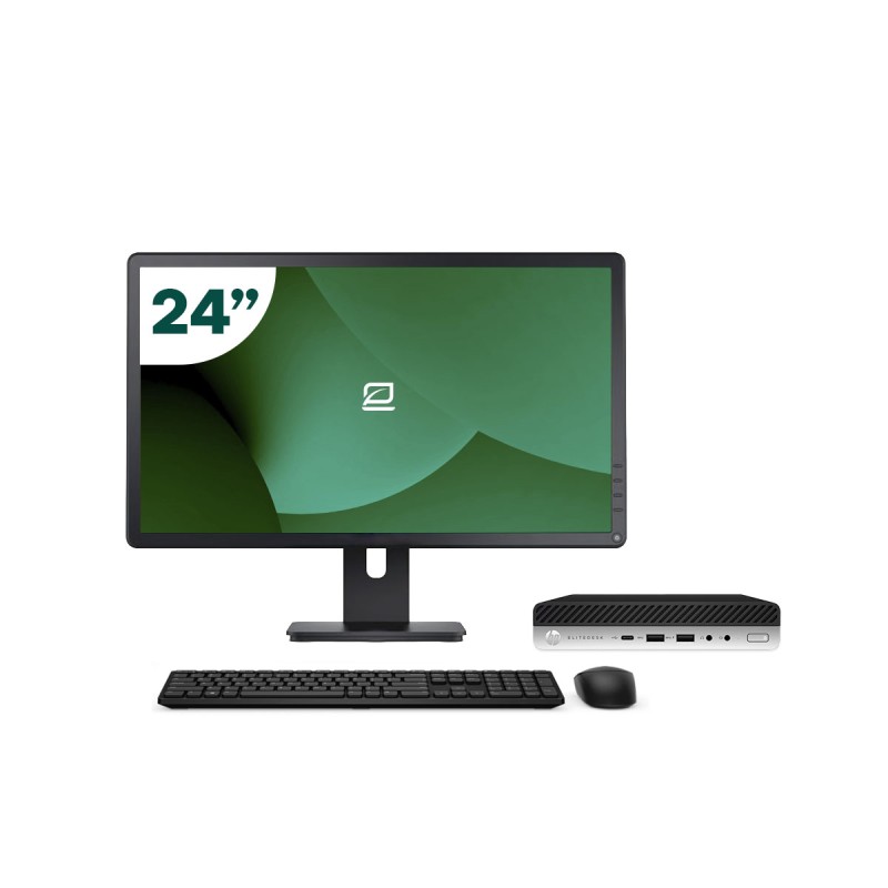 Pack HP 800 G4 Mini i5 8500T + Moniteur 24" + Clavier/Souris + WiFi USB