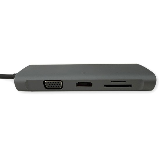 Hub USB Type C 10 en 1 avec HDMI VGA RJ45 Gigabit