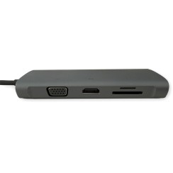 Hub USB-C 10 en 1 HDMI VGA RJ45 Gigabit et USB 3.0