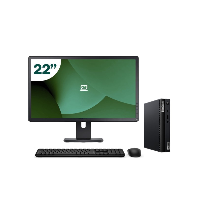 AIO Lenovo M70q Tiny i5 10500T 22" Tout-en-un + Clavier et Souris + WiFi USB