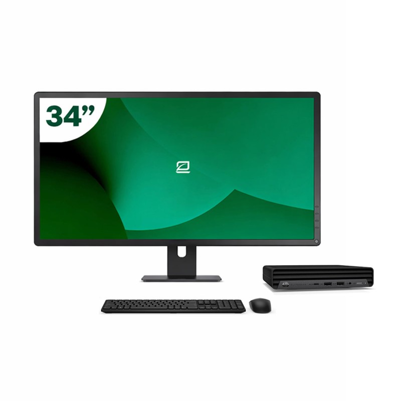 Pack HP 800 G6 Mini i5 10500T + Moniteur 34" + Clavier/Souris + WiFi USB