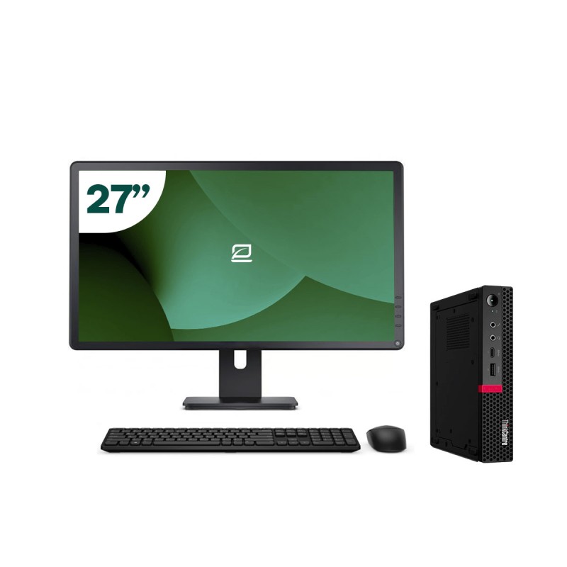 Pack Lenovo M720q Tiny i5 8500T + Moniteur 27" + Clavier/Souris + WiFi USB
